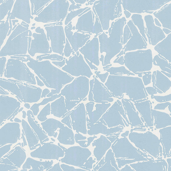 Glaze Denim Blue Luxury Geometric Wallpaper