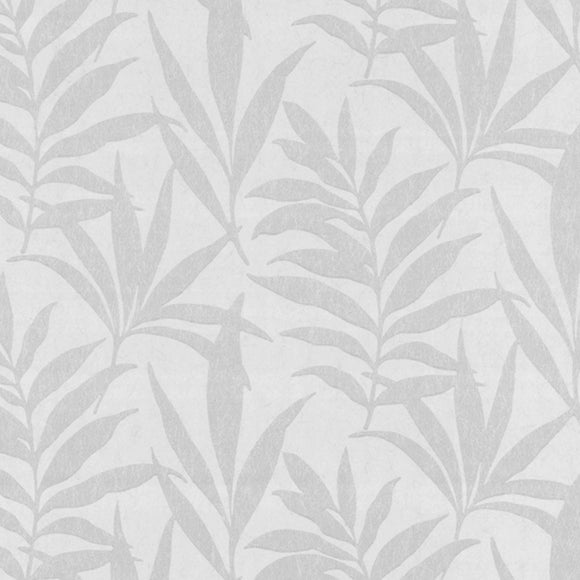 Verdi Silver Luxury Leaf Wallpaper