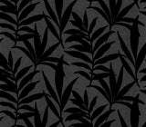 Verdi Ebony Black Luxury Flock Wallpaper