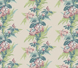 Aurora Moss Green and Pink Luxury Floral Wallpaper
