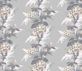 Aurora Mist Grey Luxury Floral Wallpaper