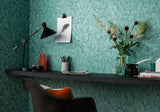 Tranquil Seafoam Green Luxury Feather Wallpaper