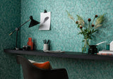 Tranquil Seafoam Green Luxury Feather Wallpaper