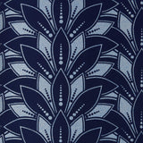 Astoria Midnight Blue Luxury Flock Wallpaper