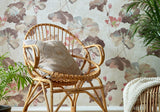 Water Lilies Caramel Cream Luxury Floral Wallpaper
