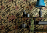 Hedgerow Bracken Gold Luxury Feature Wallpaper