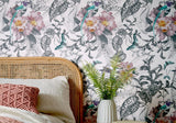 Hedgerow Chamomile Pink Luxury Feature Wallpaper