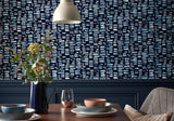 Fusion Blue Dusk Luxury Flock Wallpaper