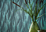 Ripple Mineral Green and Black Luxury Feature Wallpaper