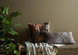 Rattan Bracken Gold and Black Luxury Geometric Wallpaper