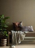 Rattan Bracken Gold and Black Luxury Geometric Wallpaper
