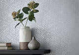 Willow Silver Luxury Geometric Wallpaper