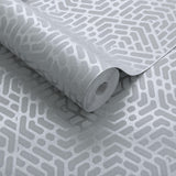 Willow Silver Luxury Geometric Wallpaper