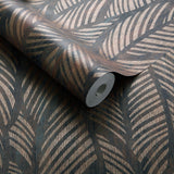 Bramble Caramel Brown Luxury Leaf Wallpaper