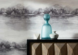 Lakeside Pewter Grey Luxury Landscape Wallpaper