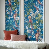 Bird Sonnet Royal Blue Luxury Bird Wallpaper