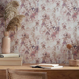 Cascade Warm Sand Pink Luxury Floral Wallpaper